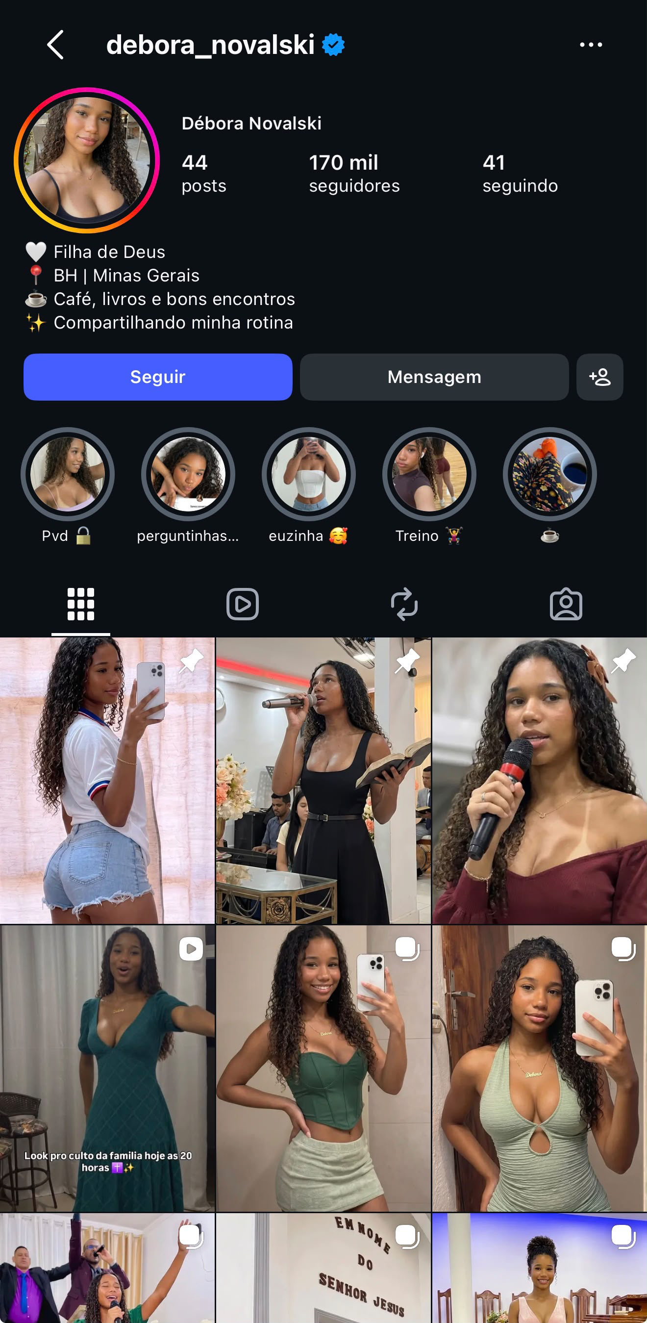 Perfil mobile com mais de 170 mil seguidores
